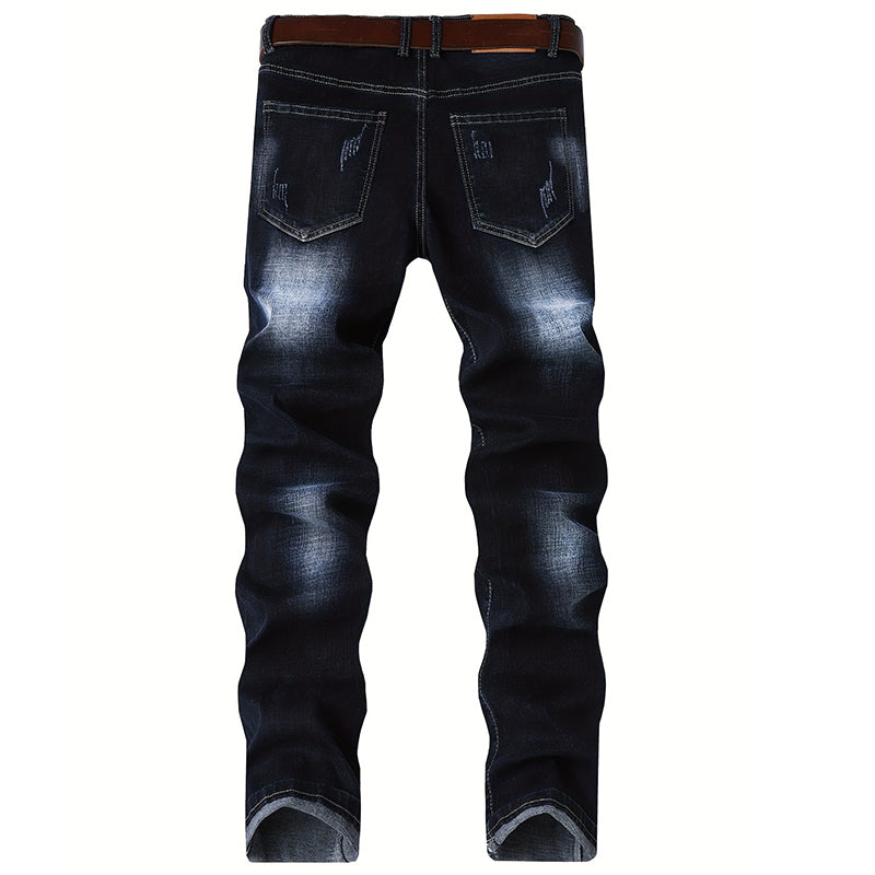 Men’s Straight Fit Distressed Denim Jeans