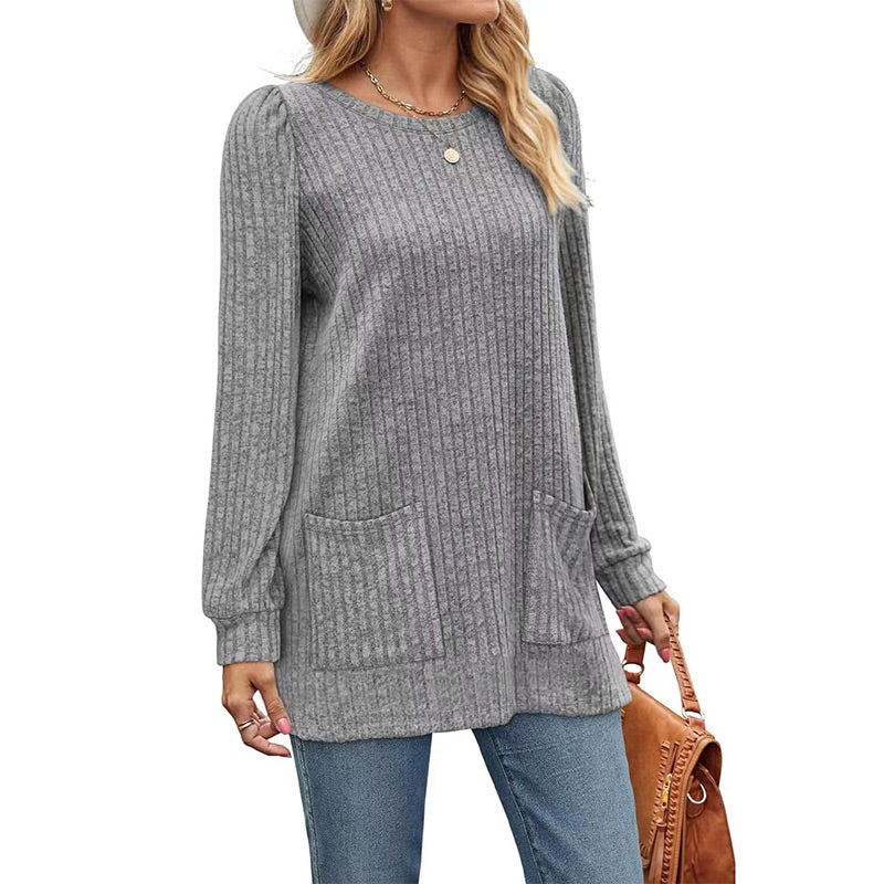 🔥 50% RABATT 🔥 Avslappet Damegenser med Lange Ermer – Myk, Varm & Allsidig for Høst & Vinter 👚✨