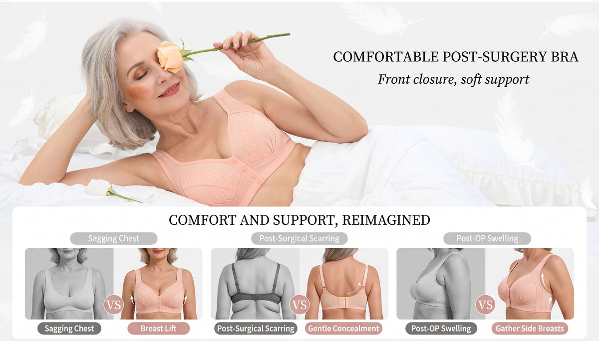 🔥Kjøp 1 – få 1 gratis✨👙 CloudComfort™ bomullsbh med knapper foran | Myk komfort til hverdag