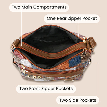 💥Nyårssalg - 49% rabatt🔥Vintage geometrisk mønsterveske med justerbar stropp👜