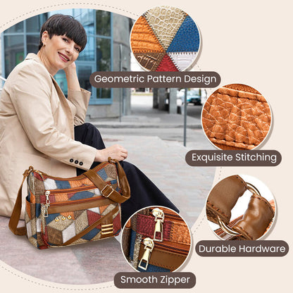 💥Nyårssalg - 49% rabatt🔥Vintage geometrisk mønsterveske med justerbar stropp👜