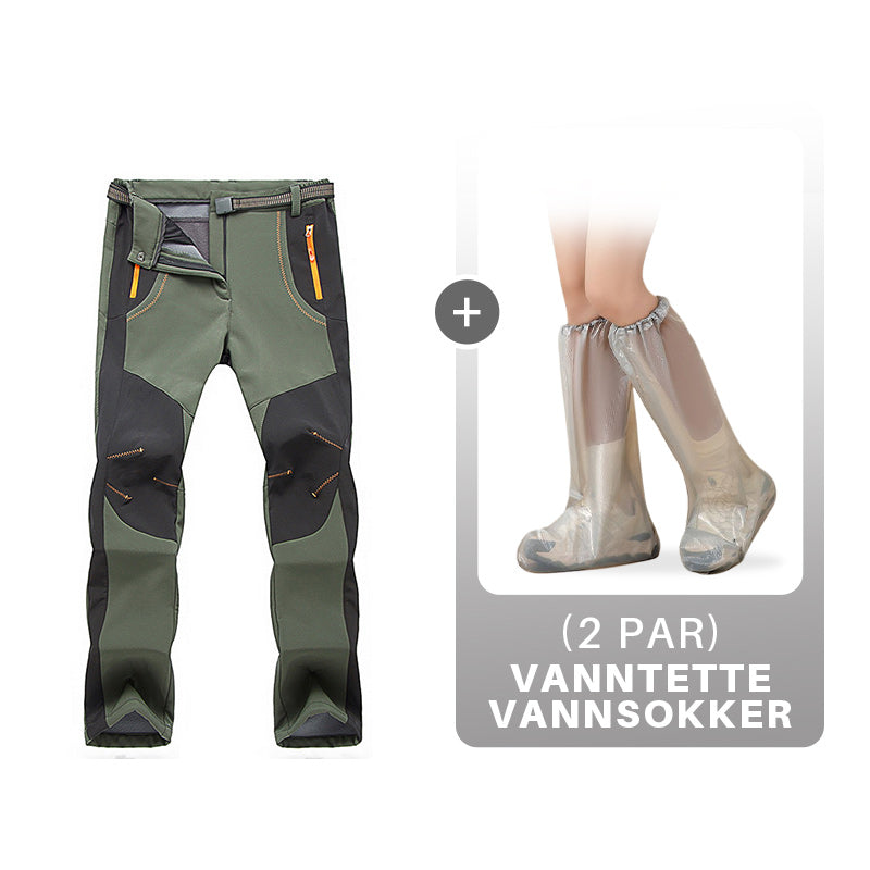 Vindtett vanntett, varm, elastisk midje turbukse