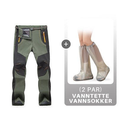 Vindtett vanntett, varm, elastisk midje turbukse