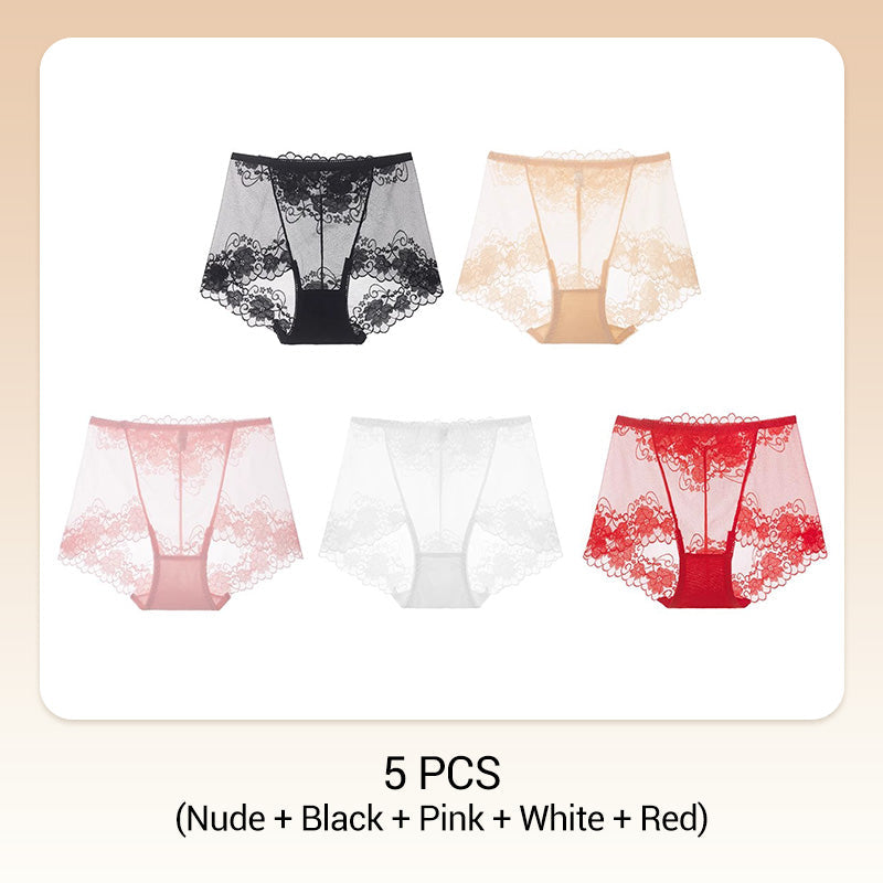 💥Håndheklet blonder med høy høyde Boxer Briefs for kvinner