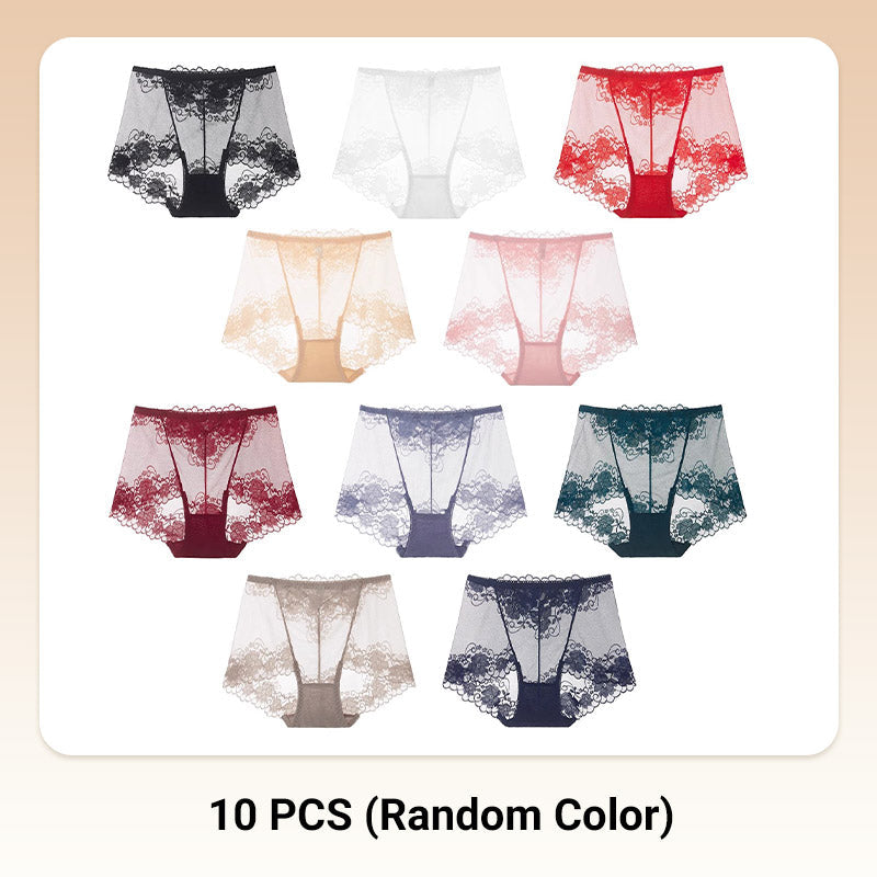 💥Håndheklet blonder med høy høyde Boxer Briefs for kvinner