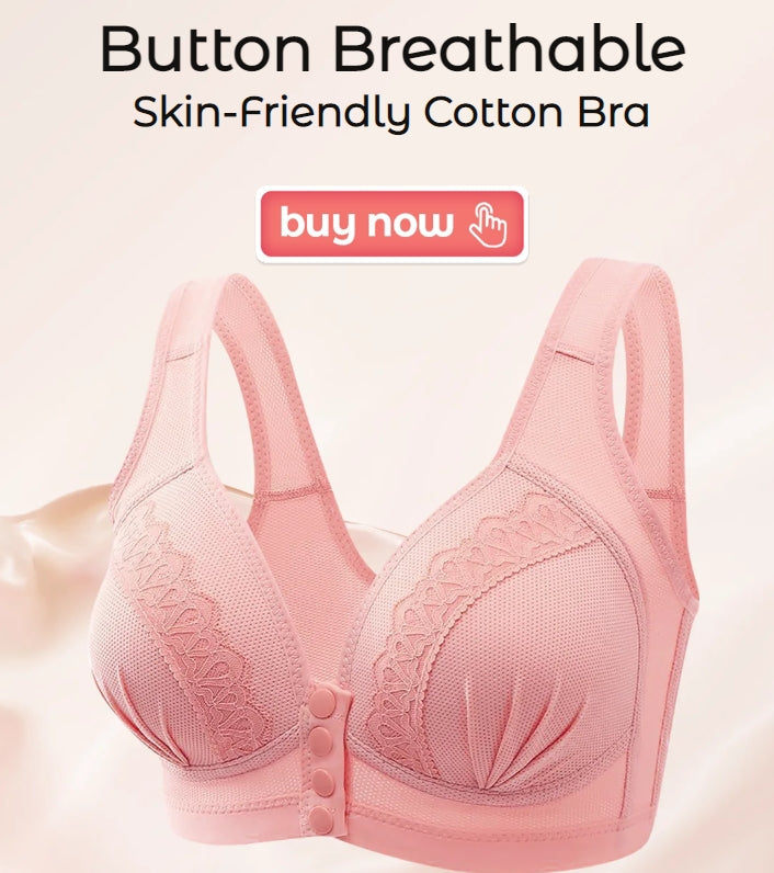 🔥Kjøp 1 – få 1 gratis✨👙 CloudComfort™ bomullsbh med knapper foran | Myk komfort til hverdag