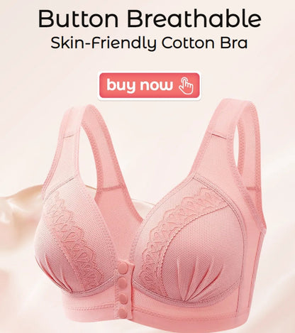 🔥Kjøp 1 – få 1 gratis✨👙 CloudComfort™ bomullsbh med knapper foran | Myk komfort til hverdag