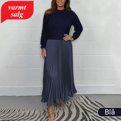 🔥🎄 Julekampanje – 50% RABATT 🎄🔥 Stilig & Elegant Plissert Kjole for Kvinner med Rund Hals 👗✨