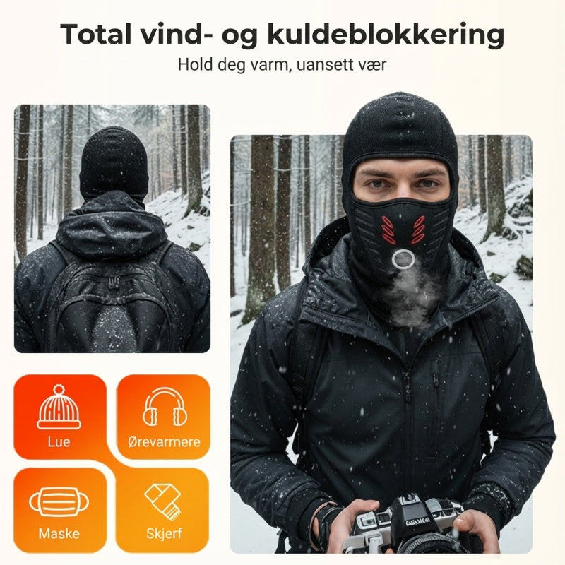Unisex vindtett vintermaske – Dekker hele ansiktet for maksimal varme og beskyttelse ❄️🧣