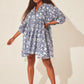 🔥V деколте Лято с половин ръкав флорална туника Къса рокля