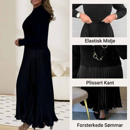 🔥🎄 Julekampanje – 50% RABATT 🎄🔥 Stilig & Elegant Plissert Kjole for Kvinner med Rund Hals 👗✨