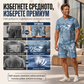 👕 Мъжки комплект, състоящ се от тениска в джинсов стил и шорти | Лека, проветрива екипировка за лятото ☀️