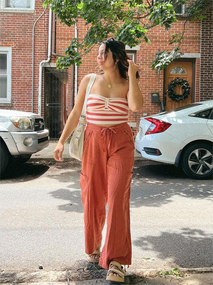 🔥2025 Ново пристигане🔥Панталон с широки крачоли от ленена прежда