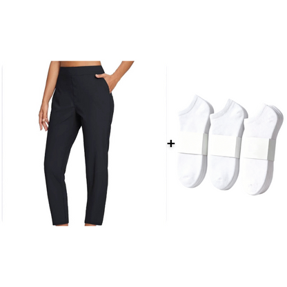 👖 50% RABATT – Høytaljede cargo-bukser – 4-veis stretch – glidelåslommer – pustende & hurtigtørkende – fra gym til gate – for hverdag og trening