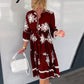 🔥Елегантна модна рокля с принт и 3/4 ръкав