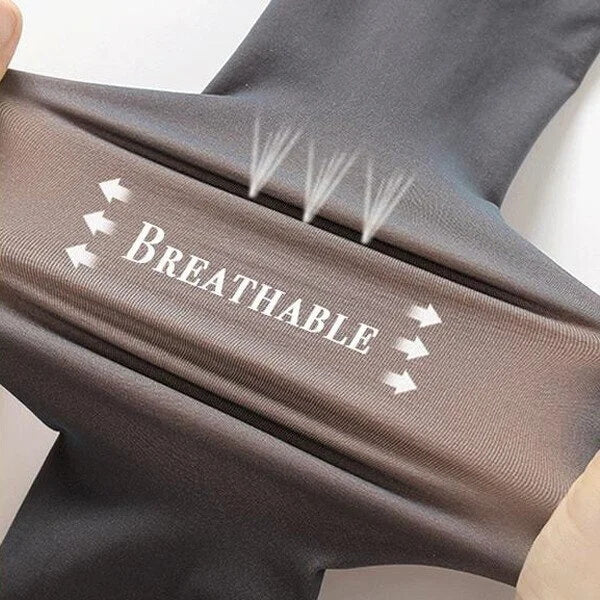 Faux Sheer Elastisk Tights med varmt plysjfôr