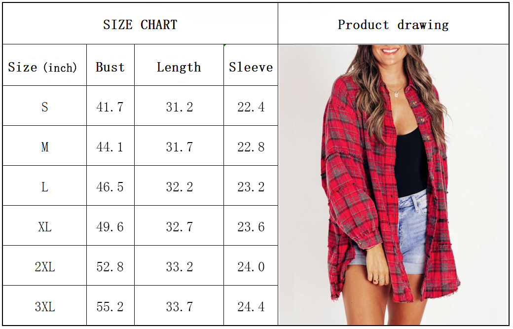 🏆Women's Mineral Washed Button Down Plaid Shirt