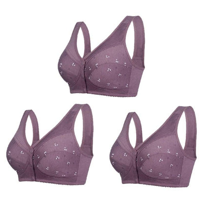 🔥Siste dag Kjøp 1 og få 2 gratis🔥Design for Senior-BH i bomull med frontlukking