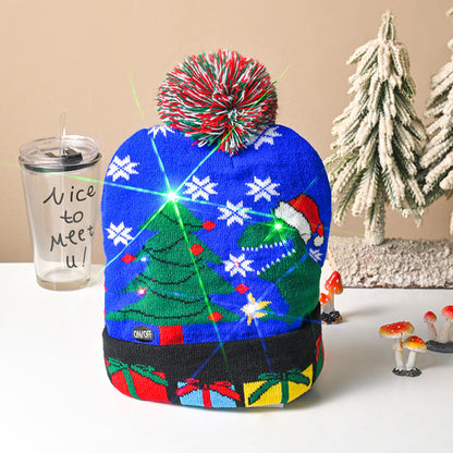 Strikket julehue med LED-belysning – TILBUD -50 % 🎅🎄💡