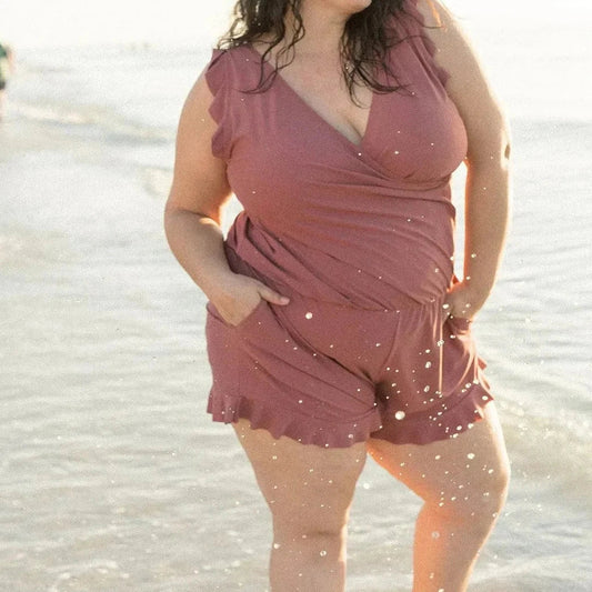 🔥Ромпер за плуване Вграден сутиен👙с възможност за сваляне на чашката на сутиена