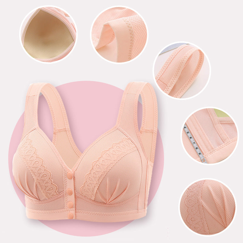 🔥Kjøp 1 – få 1 gratis✨👙 CloudComfort™ bomullsbh med knapper foran | Myk komfort til hverdag