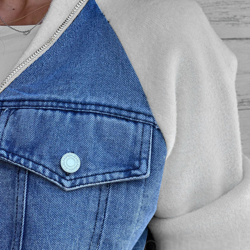 🔥Høstens nye produkter🔥Denimjakke med glidelås for dame