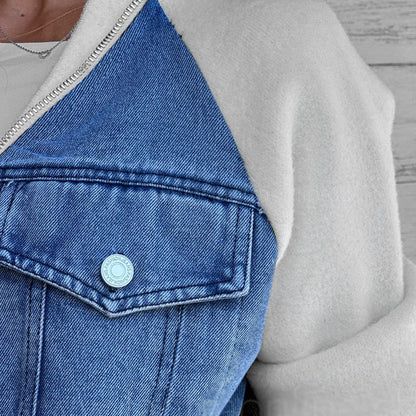 🔥Høstens nye produkter🔥Denimjakke med glidelås for dame