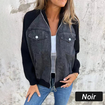 🔥Høstens nye produkter🔥Denimjakke med glidelås for dame