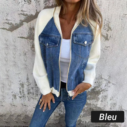 🔥Høstens nye produkter🔥Denimjakke med glidelås for dame