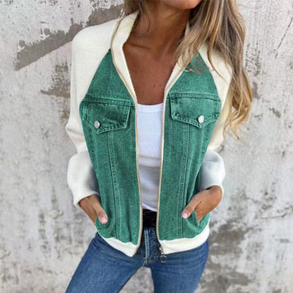 🔥Høstens nye produkter🔥Denimjakke med glidelås for dame
