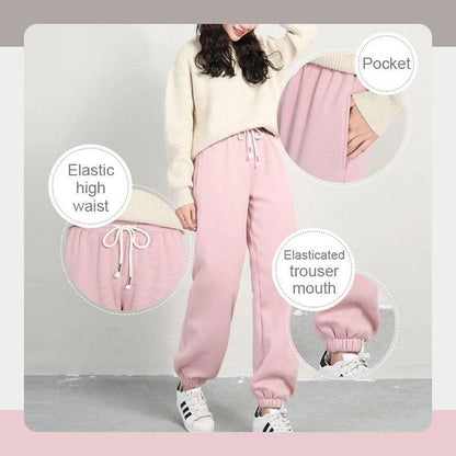 Varme vinterbukser for damer i ensfarget stoff – S–3XL