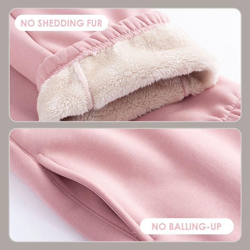 Varme vinterbukser for damer i ensfarget stoff – S–3XL