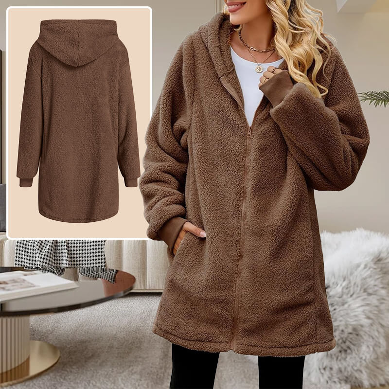 Thoughtful gift! Women's Winter Loose Plush Long Sleeve Hooded