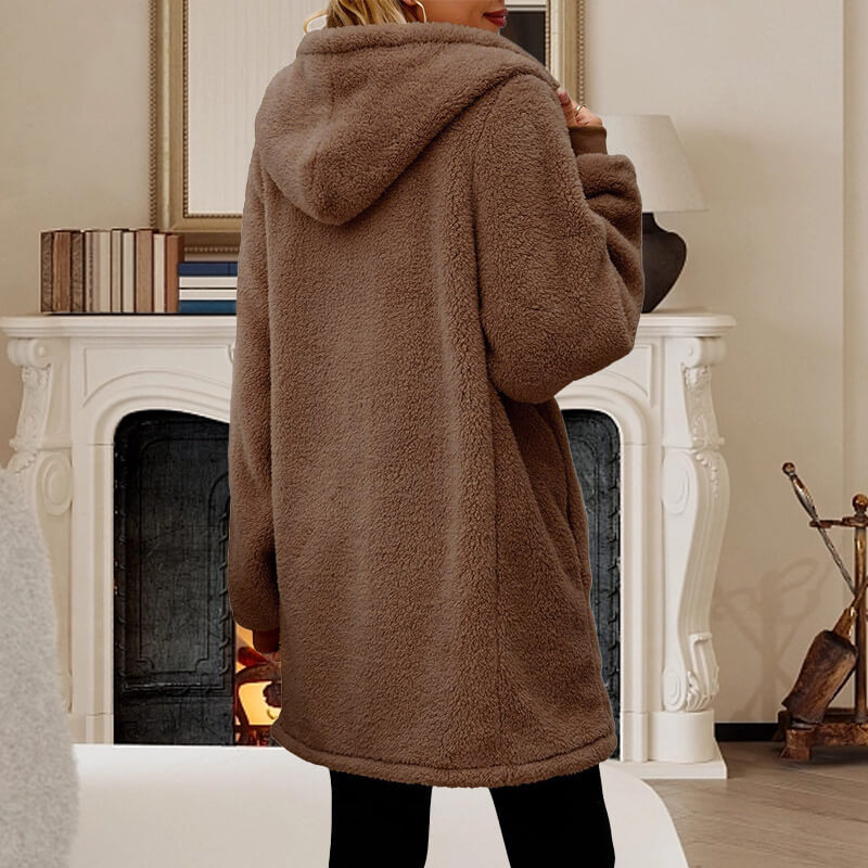 Thoughtful gift! Women's Winter Loose Plush Long Sleeve Hooded