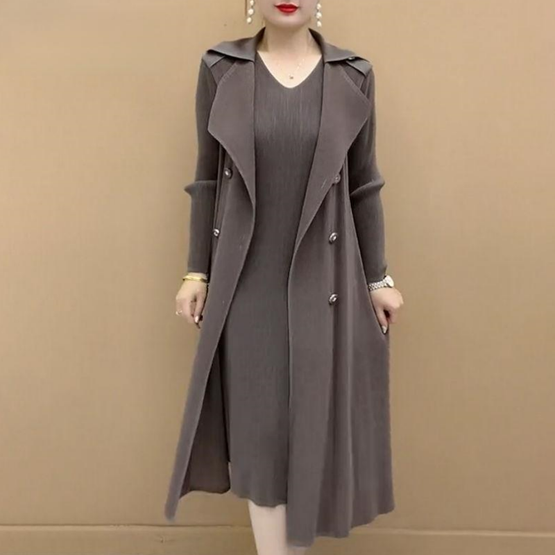 🥰Moderne plissert dresskrage falsk to-delt trenchcoat
