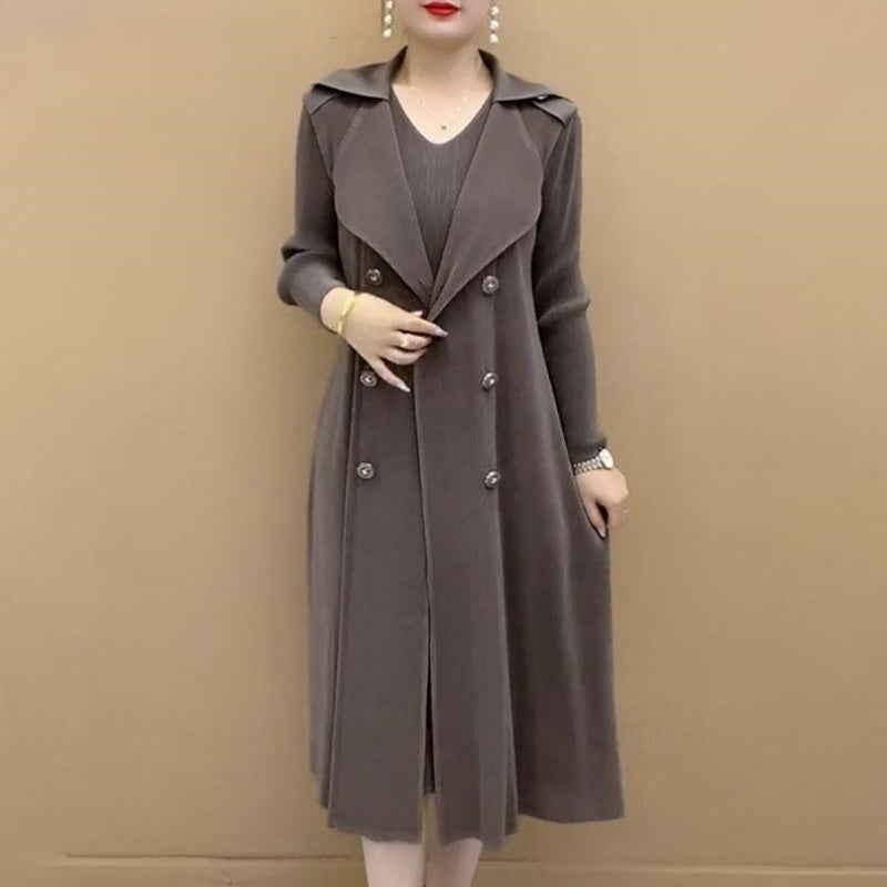 🥰Moderne plissert dresskrage falsk to-delt trenchcoat