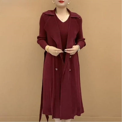 🥰Moderne plissert dresskrage falsk to-delt trenchcoat