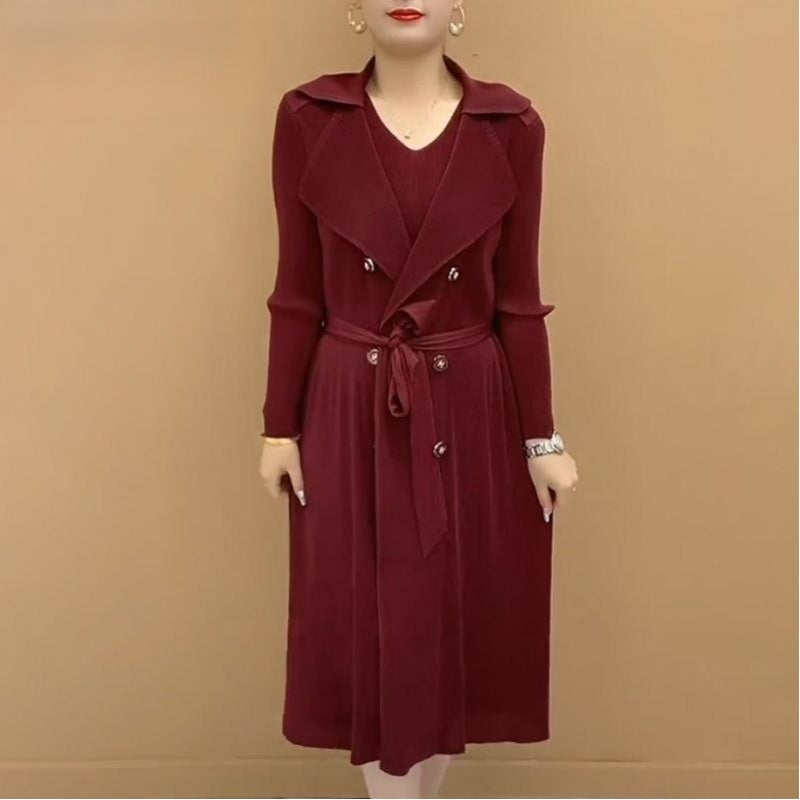 🥰Moderne plissert dresskrage falsk to-delt trenchcoat