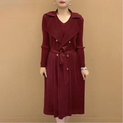 🥰Moderne plissert dresskrage falsk to-delt trenchcoat