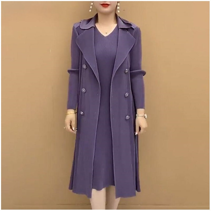 🥰Moderne plissert dresskrage falsk to-delt trenchcoat