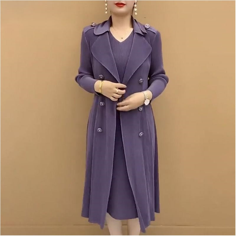 🥰Moderne plissert dresskrage falsk to-delt trenchcoat