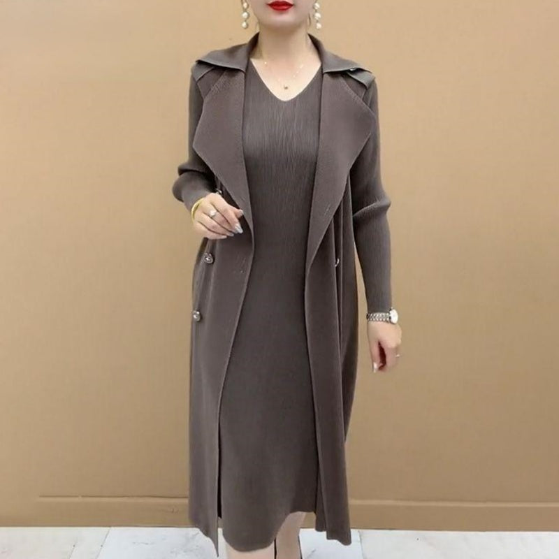 🥰Moderne plissert dresskrage falsk to-delt trenchcoat