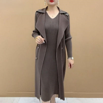 🥰Moderne plissert dresskrage falsk to-delt trenchcoat