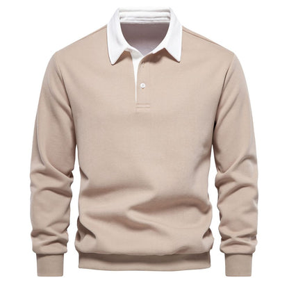 🔥Herre-fritids-bomulls-sweatshirt med lange ermer og krage