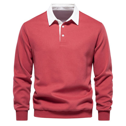🔥Herre-fritids-bomulls-sweatshirt med lange ermer og krage