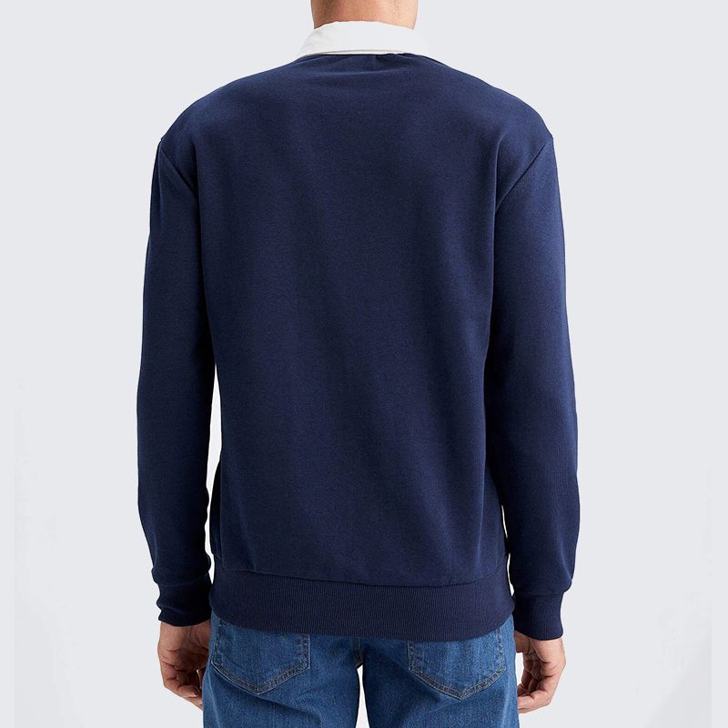 🔥Herre-fritids-bomulls-sweatshirt med lange ermer og krage