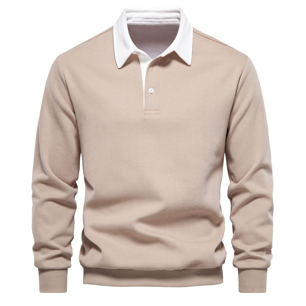 🔥Herre-fritids-bomulls-sweatshirt med lange ermer og krage