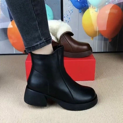 Women's Stylish and Warm Ankle Boots with Side Zipper