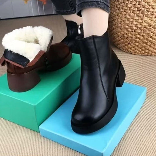 Women's Stylish and Warm Ankle Boots with Side Zipper