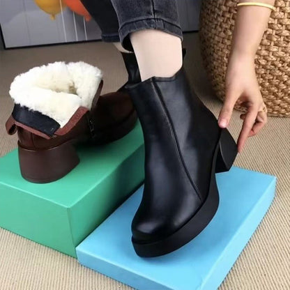 Women's Stylish and Warm Ankle Boots with Side Zipper